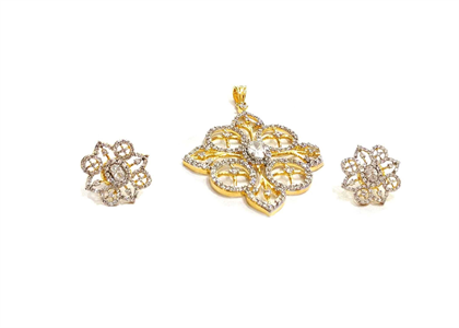 Gold Plated | CZ Studded Pendant Sets